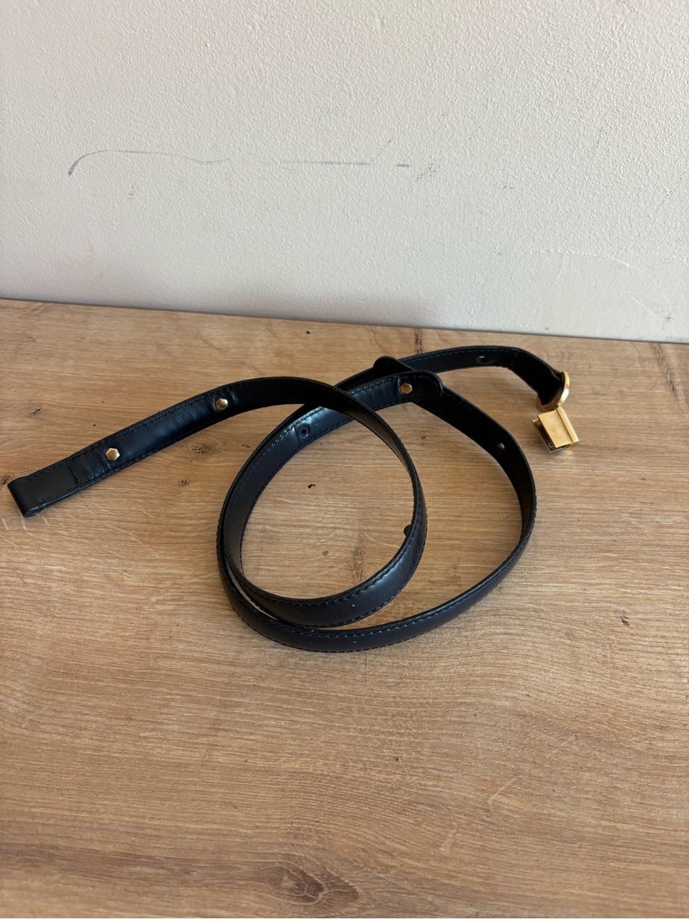 Authentic Louis Vuitton black leather strap